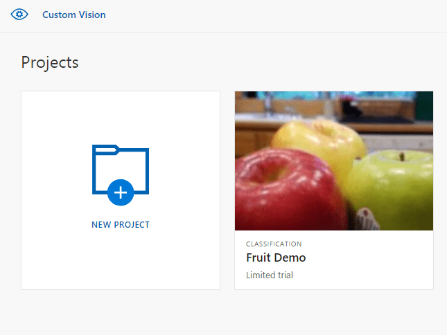 The home icon and the resulting list of projects