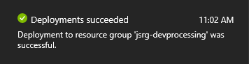Deployment completed notification in the top right of the browser window