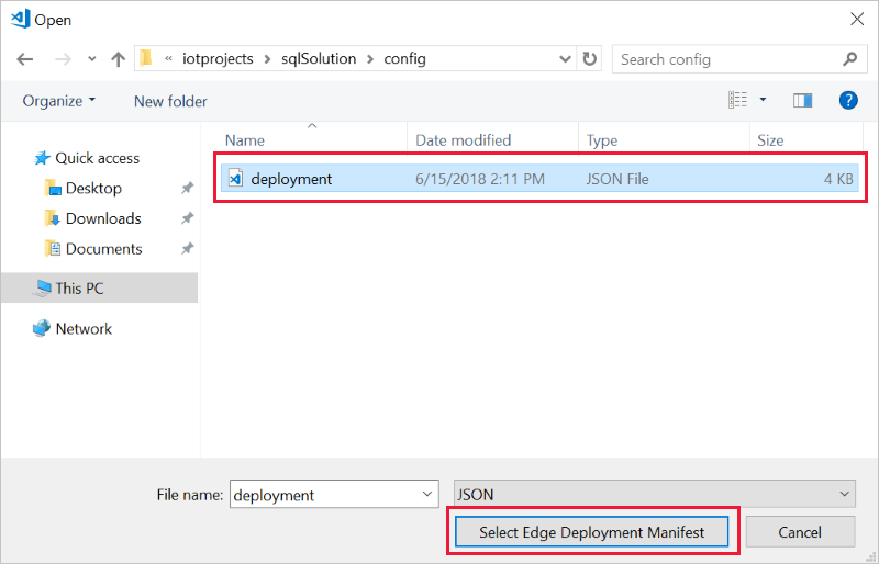 Select Edge Deployment Manifest