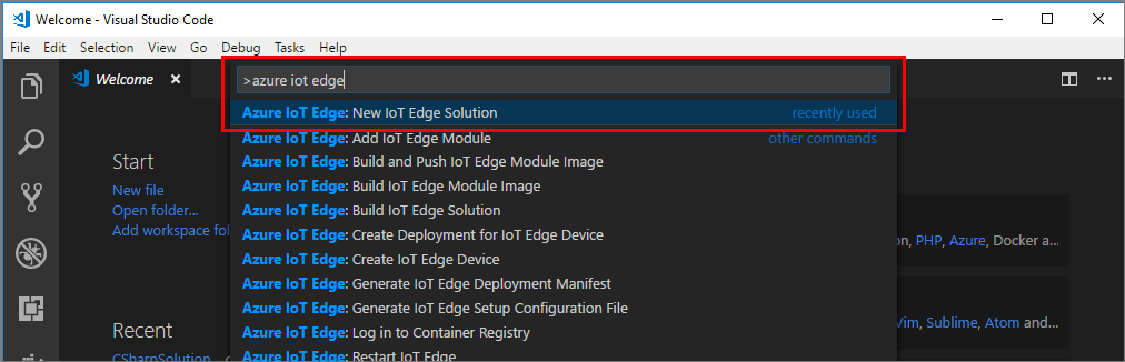 Run New IoT Edge Solution