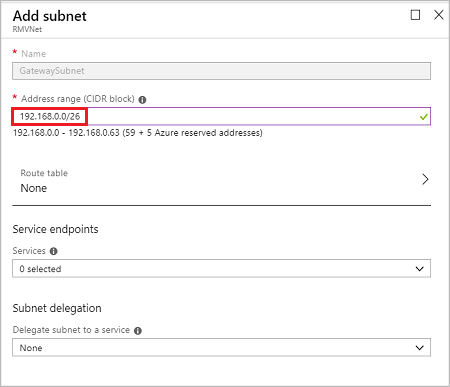 Adding the subnet