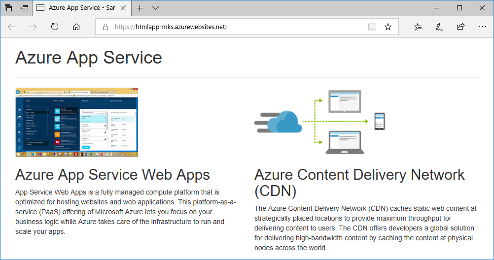 Updated sample app home page